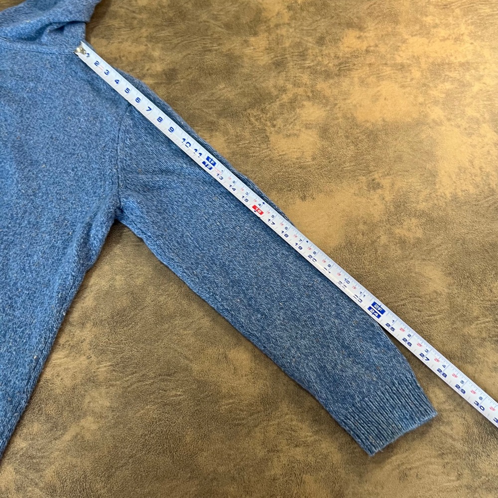 Woolrich Zip Up Hooded Sweater Womens Medium Blue Heather Ramie Wool Blend 9626 - Picture 8 of 9